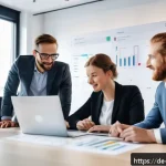 Home 21 MVP의 성장 가능성 평가 방법 - A modern startup office scene in Berlin, featuring a diverse team of young professionals collaborati...