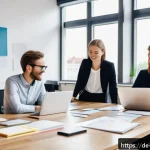 Home 20 MVP와 초기 고객 확보 전략 - A modern startup office scene in Berlin, Germany, featuring a diverse team of young professionals ga...