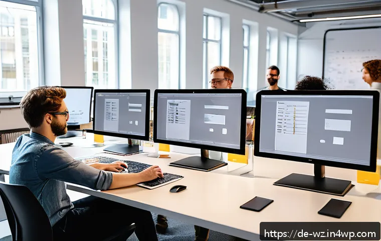 MVP 개발에 필요한 도구 소개 - A modern startup office scene in Berlin, Germany, showing a diverse team of young professionals coll...