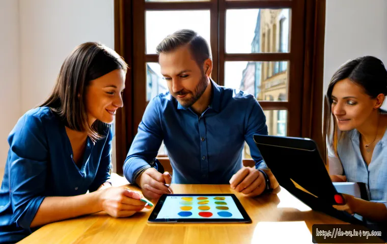 MVP와 마케팅 전략의 조화 - Photorealistic modern startup workspace in Berlin, a diverse small business team reviewing a simple ...